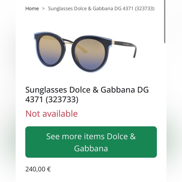 Dolce & Gabbana Sunglasses- Navy Blue & Gold - Picture 2 of 11